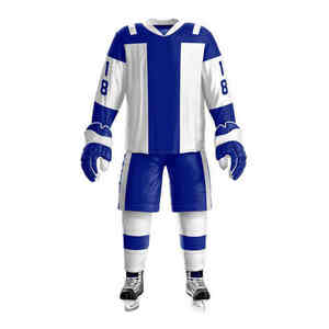 2025 personalizado de alta calidad para hombre uniforme sublimado aparejos sarga juego de hockey sobre hielo entrega rápida equipo OEM bordado personalizado - Product Image 1