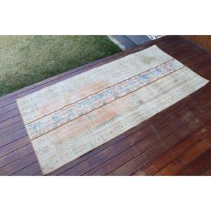 3x6.3 ft Rug, Vintage Turkish Rug, <b>Brown</b> <b>Wool</b> Rug - Product Image 2