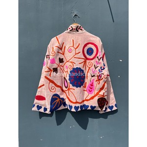 แจ็กเก็ตกำมะหยี่ปักลายดอกไม้แจ็กเก็ตผ้า suzani แจ็กเก็ตสั้นสำหรับใส่ได้ทั้งชายและหญิงสำหรับฤดูหนาว - Product Image 5