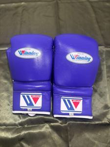 Winning Professional Boxing Gloves Purple Hot Selling High Quality Cowhide Adult Training Waterproof Breathable Lace-Up Closure - Product Image 2