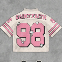 Camiseta de Fútbol de Malla Personalizada Estilo Urbano, Corte Holgado, Oversize, Corta, para Hombre y Mujer, Transpirable, 100% Poliéster, Ropa Deportiva Vintage