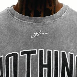 Fabricante de ropa personalizada para hombre 100% algodón de alta calidad lavado con ácido Premium serigrafiado camisetas - Product Image 6