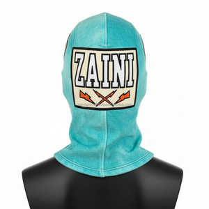 Balaclava d'hiver pour femme en tissu acrylique extensible, ornée de strass, noire, intégrale, avec transfert thermique personnalisé - Product Image 2