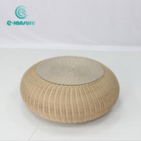 Ensemble de canapés de jardin minimaliste pour l'extérieur avec table basse ronde, style simple pour jardin, hôtel, cour