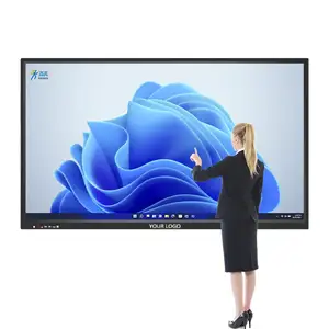 Papan tulis interaktif pintar 75 86 98 110 inci Android LCD 4K Panel interaktif layar sentuh papan tulis pintar