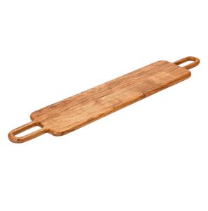 Plateau de service en bois Acacia 2 poignées planche à fromage avec poignées en métal plateau décoratif taille personnalisée couleur bois naturel - Product Image 6