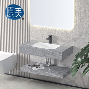Cuvette rectangulaire flottante moderne en marbre et ardoise, comptoir en céramique, meuble de toilette mural <span class=keywords><strong>pour</strong></span> salle de bain, <span class=keywords><strong>miroir</strong></span> <span class=keywords><strong>pour</strong></span> villa de ferme - Product Image 3