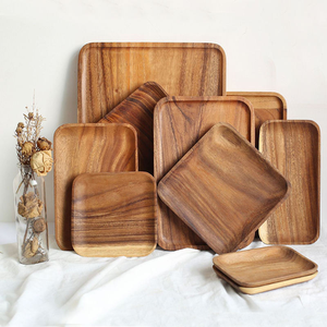 Assiettes rondes en bois d'acacia, plateau rond en bois, assiette de présentation pour sandwichs, plats, collations, desserts, nettoyage facile, léger - Product Image 6