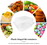 Boîtes à emporter jetables rectangulaires en PET/PVC/PP recyclables pour gâteaux, biscuits, pâtes, salades