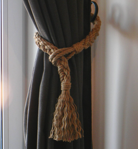 <b>Curtain</b> Tie Backs - Pigtail of Four Ropes - <b>Curtain</b> Holdbacks - Jute Rope - Product Image 2