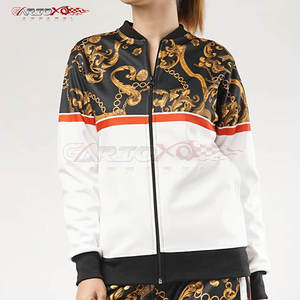Breathable Women Tracksuit With Full Sublimation Graphics For <b>Workout</b> Use Zipper <b>Jacket</b> Women Sublimation Tracksuit - Product Image 5
