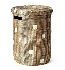 Cesta redonda tejida a mano para la colada, accesorio de ratán Natural con tapa y asas, organizador de almacenamiento para el baño - Product Image 3