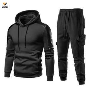 Nouveau design Pantalon de jogging et sweat à capuche en molleton décontracté pour hommes Costume de sport d'automne en éponge avec motif imprimé Survêtements personnalisés pour hommes - Product Image 6