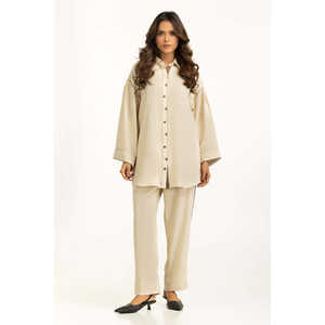 Conjunto Casual de Lino Teñido IPST-55149, Conjunto de Verano de Dos Piezas con Pantalones Cortos por Encima de la Rodilla, Talla XL - Product Image 1