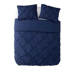 Set Copripiumino Vcny Home Carmen 3 Pezzi Queen Size con Arricciature, Tinta Unita Blu Navy, con Funzione Rinfrescante, 3 Pezzi - Product Image 3