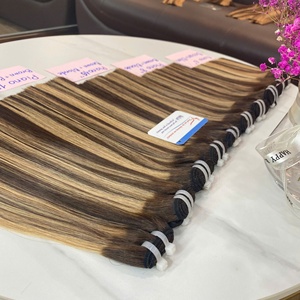 Venta al por mayor de extensiones de cabello de trama recta de hueso Extensiones de cabello humano vietnamita Doble dibujado de hueso recto Color de piano - Product Image 3
