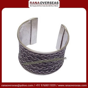 Rana Overseas Inc. Brazalete Abierto Ajustable de Latón Antiguo Trenzado Curvo - ¡Gran Venta! - Product Image 4