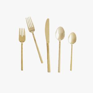 Cadeau de mariage ensemble de 5 pièces d'argenterie en acier inoxydable diamant écrasé de luxe en acier inoxydable ensemble de couverts de haute qualité - Product Image 2