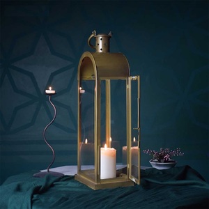 Black with <b>Gold</b> Handle <b>Lantern</b> best design for Wedding Home decorative Hotel Restaurant office High Quality Hand made india - Product Image 5
