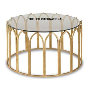 Mesa de Centro de Diseño Moderno a Precio de Fábrica, Estilo Moderno, Metal, Acero Inoxidable, Vidrio, Acabado Dorado, Muebles para el Hogar - Product Image 5