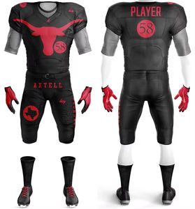 Uniforme de fútbol americano profesional de alta calidad, ropa deportiva con logotipo personalizado y mangas cortas a la venta - Product Image 5