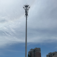 Poteau monopode en acier galvanisé résistant aux vents forts pour la communication mobile