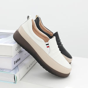 [JSHOE] Action Leather Cowhide Aito Lightweight <b>Slip</b> <b>On</b> <b>Shoes</b> 3.5cm <b>Women</b> Comfort Casual Flats - Product Image 1