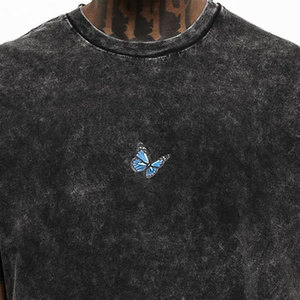 T-shirt pour homme de qualité supérieure, délavé à l'acide, séchage rapide et respirant, unisexe, 100% coton, col rond - Product Image 2