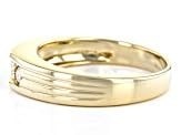 Bague de mariage classique pour homme en argent sterling plaqué or 14 carats avec moissanite taille brillant de 0,30 carats, cadeau idéal pour lui, pour les fêtes - Product Image 4