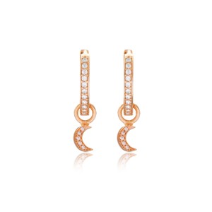 Pendientes Colgantes con Diseño de Luna y Piedra de Circonita Cúbica, Chapados en Oro, Hechos a Mano en Turquía, Joyería de Plata de Ley 925 para Bodas y Fiestas - Product Image 3