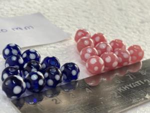 Large Chunky Chevron Glass <b>Beads</b> Handmade Trade Box Blue <b>Red</b> Jewelry Making Tribal Crafts Necklace Design Conifer Brand Mould - Product Image 4
