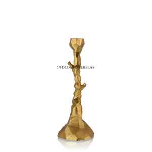 Fully High Grade <b>Gold</b> Plated Aluminum Casted Stylish Designer Home And Hotel Table Centerpiece <b>Candle</b> <b>Stick</b> Holder From India - Product Image 1