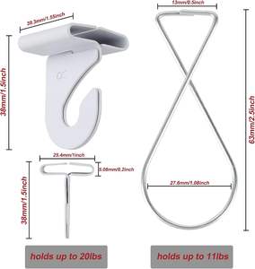 Crochets de plafond en alliage d'aluminium robustes et durables, blancs, pour dalles de plafond suspendues - Product Image 5