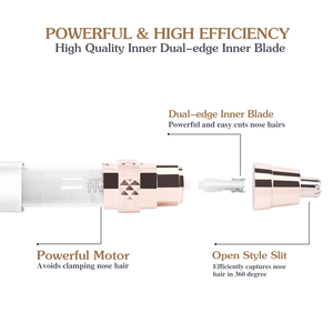 Mini recortador eléctrico 2 en 1 para vello de nariz y cejas, herramienta de aseo portátil que funciona con batería - Product Image 4