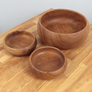 Excellent quality fruit & salad serving bowl luxury tableware <b>compostable</b> <b>wooden</b> bowls from top factory - Product Image 5