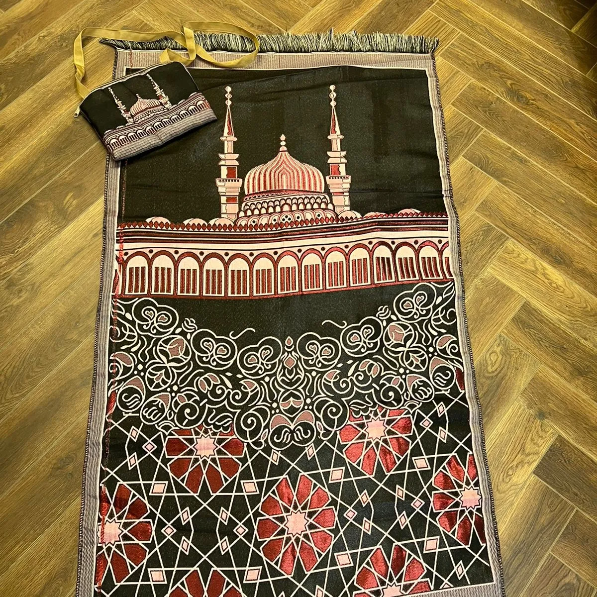 Royal Sejadah tappetini da preghiera tappeto da preghiera Janamaz regalo islamico musulmano islamico Jainamaz/tappetino da preghiera con borsa