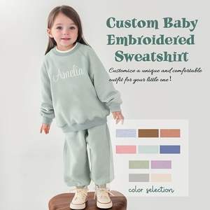 Conjunto Deportivo Personalizado de Poliéster con Cierre, Sudadera con Capucha y Pantalones Deportivos Ecológicos Unisex para Invierno para Bebés Niños y Niñas - Product Image 3