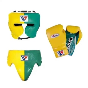 OEM Nouveau Logo professionnel personnalisé Kit d'économie de boxe en cuir véritable Gants de boxe gagnants Gear SetSI-BSS-023 en cuir - Product Image 1