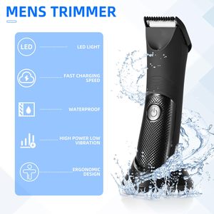 Tondeuse Électrique Étanche pour Hommes, pour Poils du Sous-Vêtement, Utilisation Humide et Sèche, avec Écran LED, Lame en Céramique, Rasoir d'Hygiène, Station de Recharge - Product Image 4