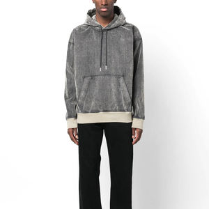 Sudadera con Capucha para Hombre, Talla Grande, Lavado Ácido, con Logotipo Personalizado, Manga Larga, Informal, con Capucha, para Otoño, Transpirable - Product Image 1