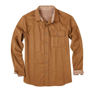 Camisas de Hombre de Manga Larga de Color Sólido de Última Moda, Camisa de Franela Informal con Botones para Hombre, Fabricante Profesional - Product Image 3