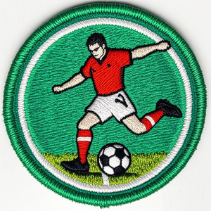 <b>Football</b> Player Custom Woven Patches for Fashion Apparel-Eco-Friendly Customized Color Heart & Flower Designs Sew-On - Product Image 2