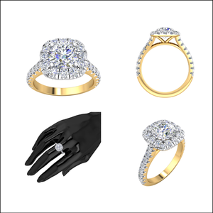 Bague classique élégante en or 14 carats pour femme avec 2.84Cts VS Clarity Lab Grown EF Color Diamond Jewelry pour fiançailles de mariage ou cadeau - Product Image 4