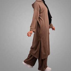 Conjunto de Sudadera y Pantalones Deportivos Holgados de Dos Piezas con Capucha y Manga Larga para Mujer, Ropa Islámica - Product Image 3