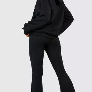 Survêtements évasés personnalisés à délavage acide, fermeture éclair, jambe droite, broderie délavée, ensembles de sweat-shirts et de pantalons de survêtement - Product Image 5