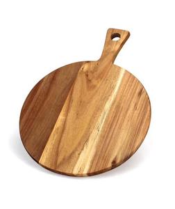 เขียงไม้ทรงกลมทำจากไม้ธรรมชาติใช้สำหรับบ้านโรงแรมห้องครัวผลไม้ตัดผักใช้เขียงที่มีด้ามจับ - Product Image 4