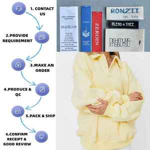 Polaire lourde hiver long col montant sweat brodé Patchwork Varsity pantalons de survêtement deux pièces ensemble - Product Image 5