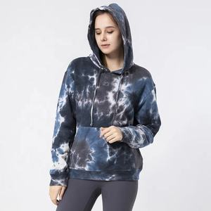 Sudadera con capucha teñida con logotipo personalizado para mujer, jersey de ropa de calle con mangas regulares de algodón 100%, Sudadera con capucha teñida con tejido de rizo - Product Image 5