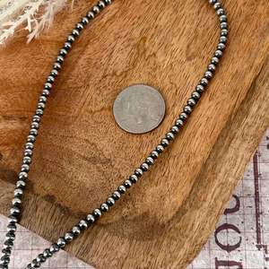 สร้อยไข่มุกเงินสเตอร์ลิงขนาด16นิ้วร้อยลูกปัด4มม. เป็นของขวัญเครื่องประดับที่หรูหราสำหรับผู้หญิง - Product Image 2