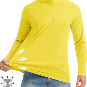 Sweat de gymnastique léger 100% Polyester quart de fermeture éclair sweat uni avec sérigraphie solide motif sweats à capuche hommes - Product Image 5